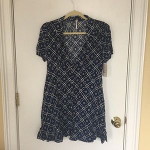 Blue patterned summer dress